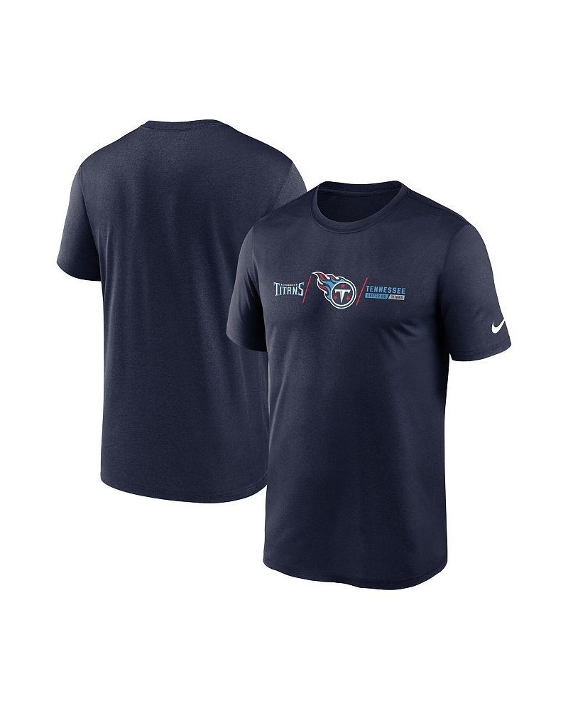 Men's Navy Tennessee Titans Horizontal Lockup Legend T-shirt $16.80 T-Shirts