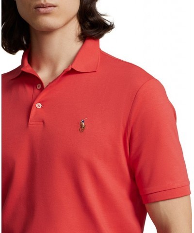 Men's Custom Slim Fit Soft Cotton Polo Shirt Red $40.80 Polo Shirts