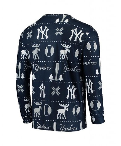 Men's Navy New York Yankees Ugly Pajama Sleep Set $36.39 Pajama