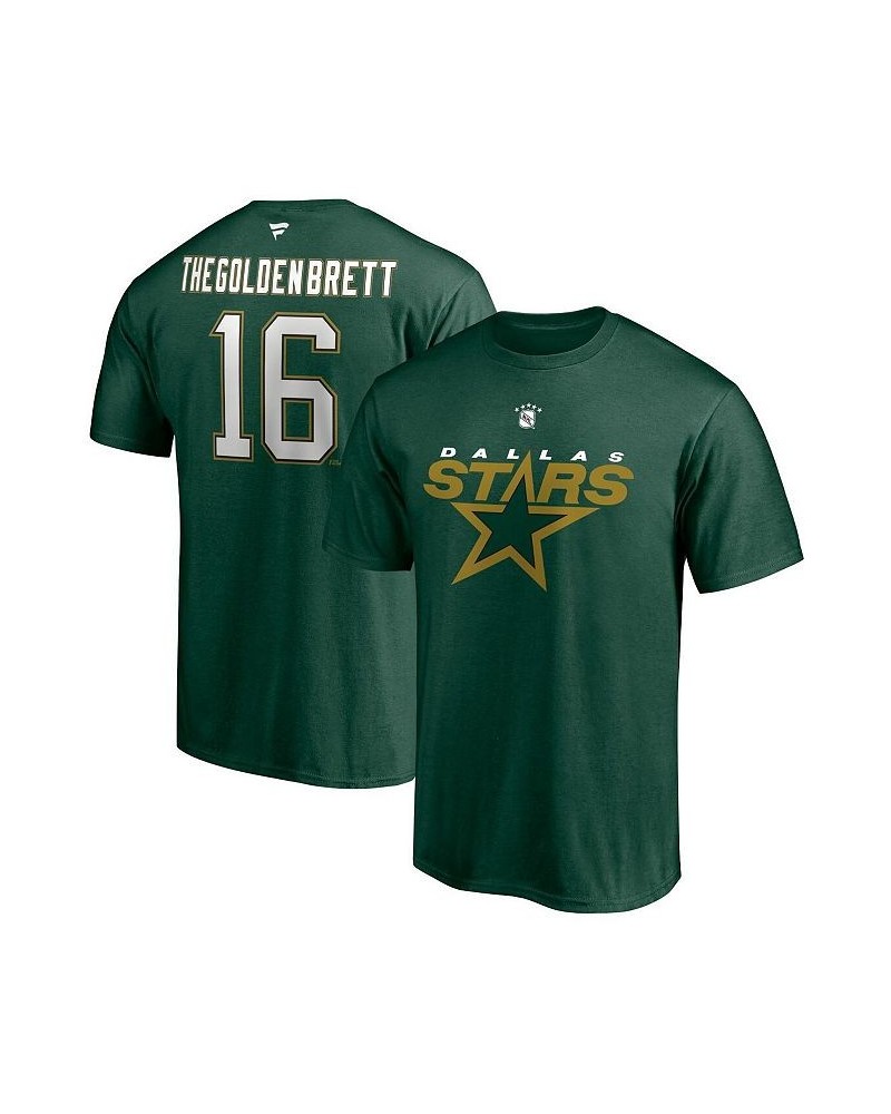 Men's Branded Brett Hull Kelly Green Dallas Stars Authentic Stack Retired Player NickName and Number T-shirt $16.20 T-Shirts