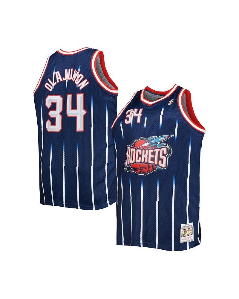 Men's Hakeem Olajuwon Navy Houston Rockets Big and Tall Hardwood Classics 1996-97 Swingman Jersey $47.15 Jersey