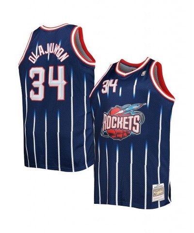 Men's Hakeem Olajuwon Navy Houston Rockets Big and Tall Hardwood Classics 1996-97 Swingman Jersey $47.15 Jersey