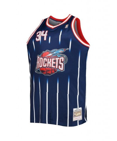 Men's Hakeem Olajuwon Navy Houston Rockets Big and Tall Hardwood Classics 1996-97 Swingman Jersey $47.15 Jersey