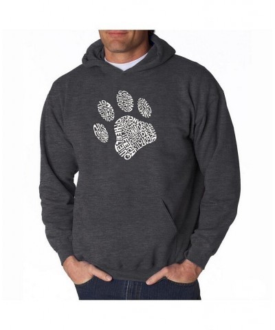 Men's Word Art Hooded Sweatshirt - Dog Paw Black $25.20 Sweatshirt