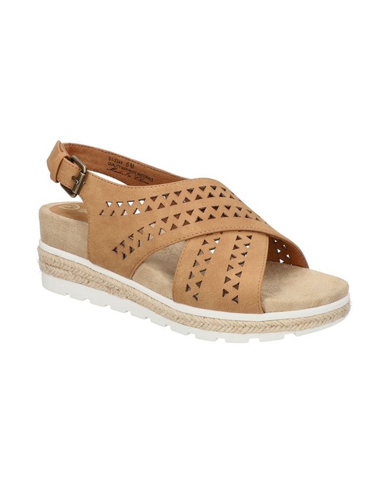 Women's Cosette Wedge Sandals Tan/Beige $39.60 Shoes