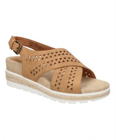 Women's Cosette Wedge Sandals Tan/Beige $39.60 Shoes