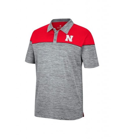 Men's Heathered Gray, Scarlet Nebraska Huskers Birdie Polo Shirt $23.65 Polo Shirts