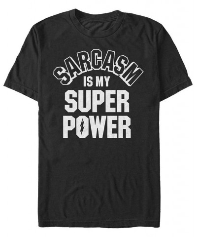 Men's Sarcasm Powers Short Sleeve Crew T-shirt Black $17.50 T-Shirts