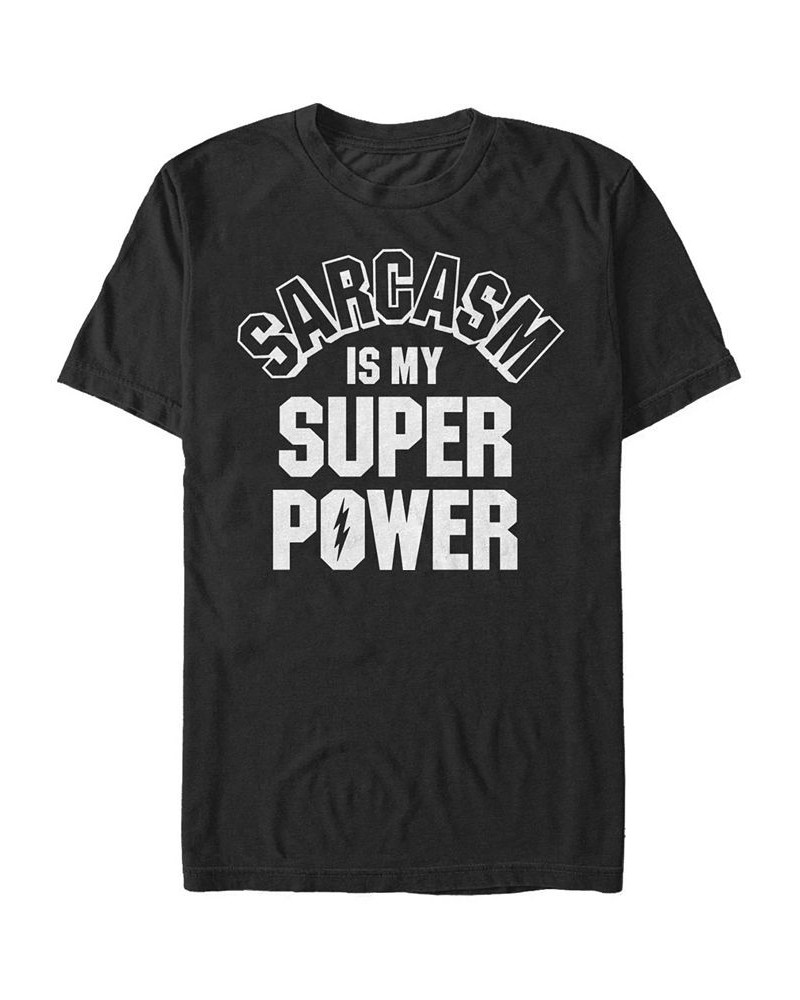 Men's Sarcasm Powers Short Sleeve Crew T-shirt Black $17.50 T-Shirts