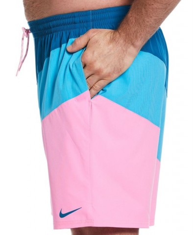 Men's Big & Tall Color Surge 9" Swim Trunks Pink $35.37 Swimsuits