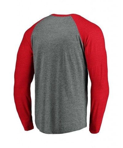 Men's Branded Heathered Gray Capital City Go-Go Tri-Blend Distressed Raglan Long Sleeve T-shirt $25.51 T-Shirts