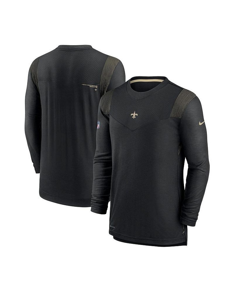 Men's Black New Orleans Saints Sideline Player UV Performance Long Sleeve T-shirt $29.00 T-Shirts