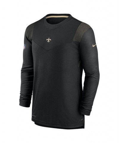 Men's Black New Orleans Saints Sideline Player UV Performance Long Sleeve T-shirt $29.00 T-Shirts