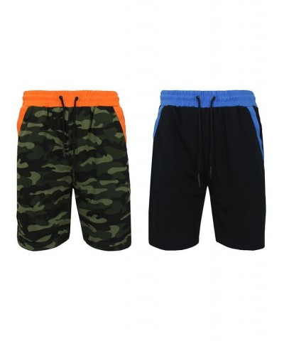 Men's French Terry Jogger Sweat Lounge Shorts, Set of 2 Camo Black, Royal $24.94 Shorts