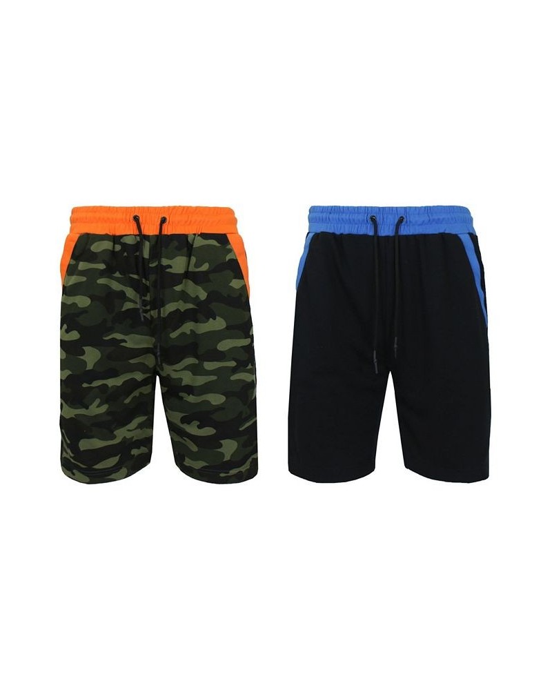 Men's French Terry Jogger Sweat Lounge Shorts, Set of 2 Camo Black, Royal $24.94 Shorts