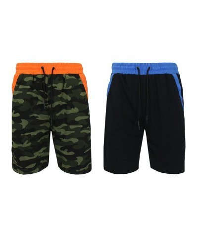 Men's French Terry Jogger Sweat Lounge Shorts, Set of 2 Camo Black, Royal $24.94 Shorts