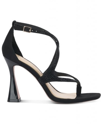 Women's Catarina Strappy Crisscross Dress Sandals Black $51.23 Shoes