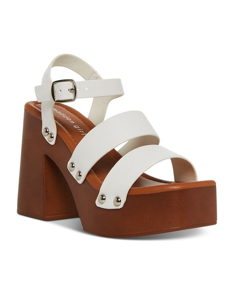 Women's Greenville Studded Platform Sandals White $37.95 Shoes