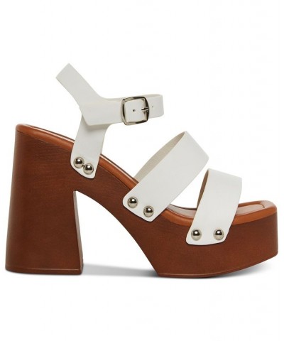 Women's Greenville Studded Platform Sandals White $37.95 Shoes