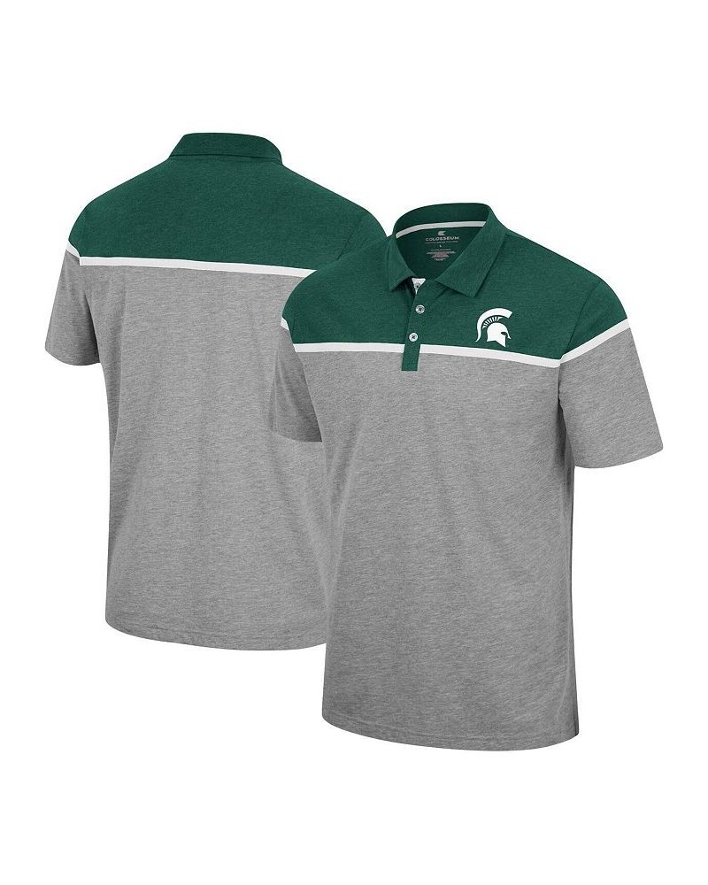 Men's Heather Gray Michigan State Spartans Chamberlain Polo Shirt $23.00 Polo Shirts