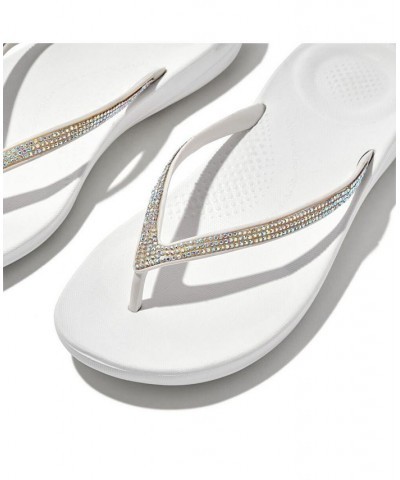 Women's Iqushion Sparkle Flip-Flop Sandal Black $30.80 Shoes