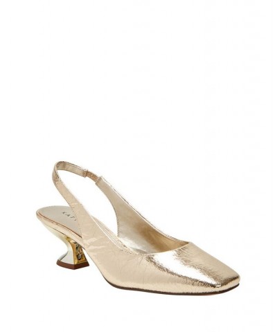 Women's The Laterr Slip-On Sling Back Pumps Gold $49.68 Shoes