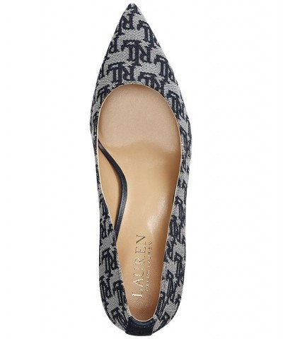 Women's Lanette Monogram Jacquard Pumps Blue $52.65 Shoes