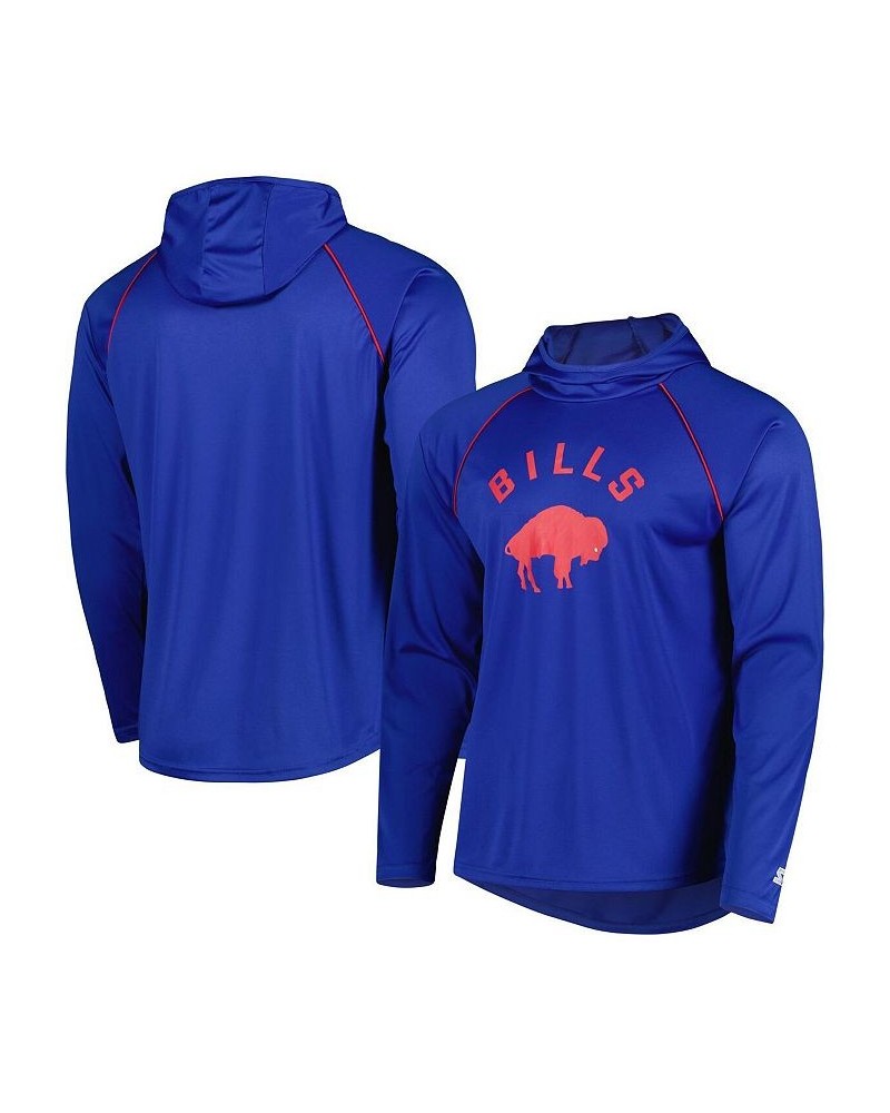 Men's Royal Buffalo Bills Vintage-like Logo Raglan Hoodie T-shirt $30.24 T-Shirts