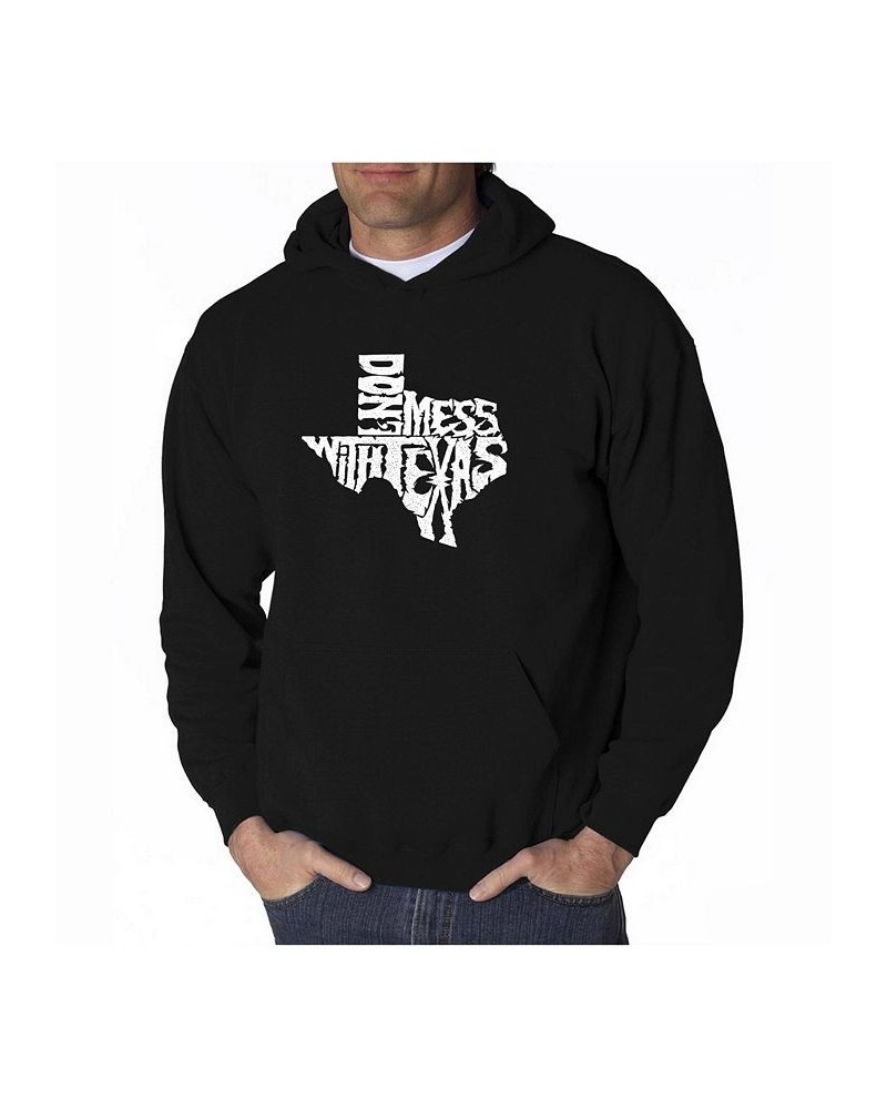 Men's Word Art Hoodie - Don't Mess With Texas Black $32.99 Sweatshirt