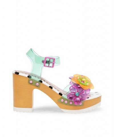 Women's Floryn Flower-Embellished Platform Heeled Sandal Light Purple $52.47 Shoes