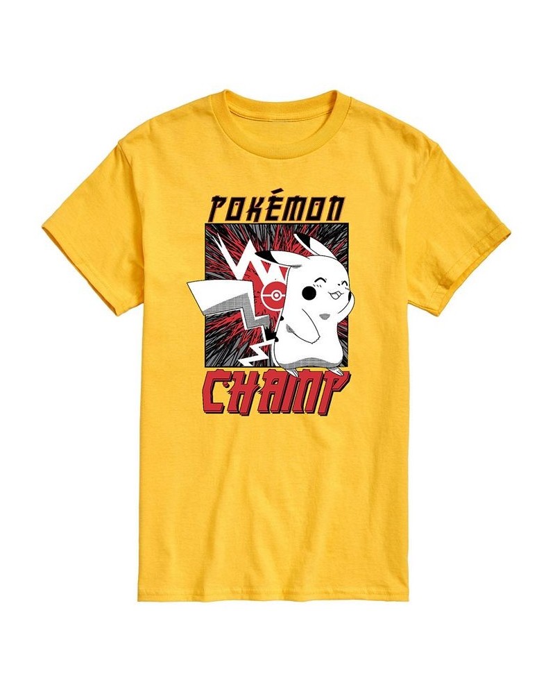 Men's Pokemon Champ Graphic T-shirt Yellow $19.94 T-Shirts