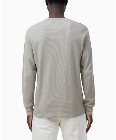 Men's Textured Long Sleeves T-shirt Gray $22.50 T-Shirts