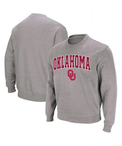 Men's Heather Gray Oklahoma Sooners Arch & Logo Crew Neck Sweatshirt $29.40 Sweatshirt