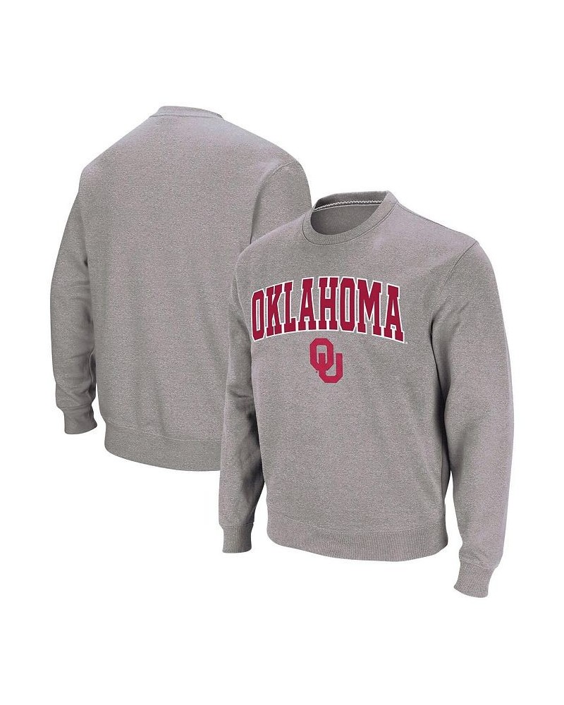 Men's Heather Gray Oklahoma Sooners Arch & Logo Crew Neck Sweatshirt $29.40 Sweatshirt