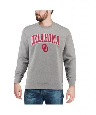 Men's Heather Gray Oklahoma Sooners Arch & Logo Crew Neck Sweatshirt $29.40 Sweatshirt