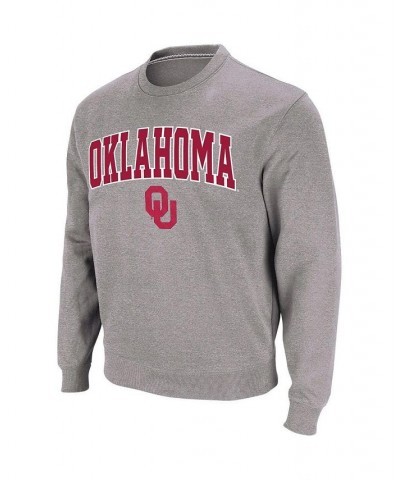 Men's Heather Gray Oklahoma Sooners Arch & Logo Crew Neck Sweatshirt $29.40 Sweatshirt