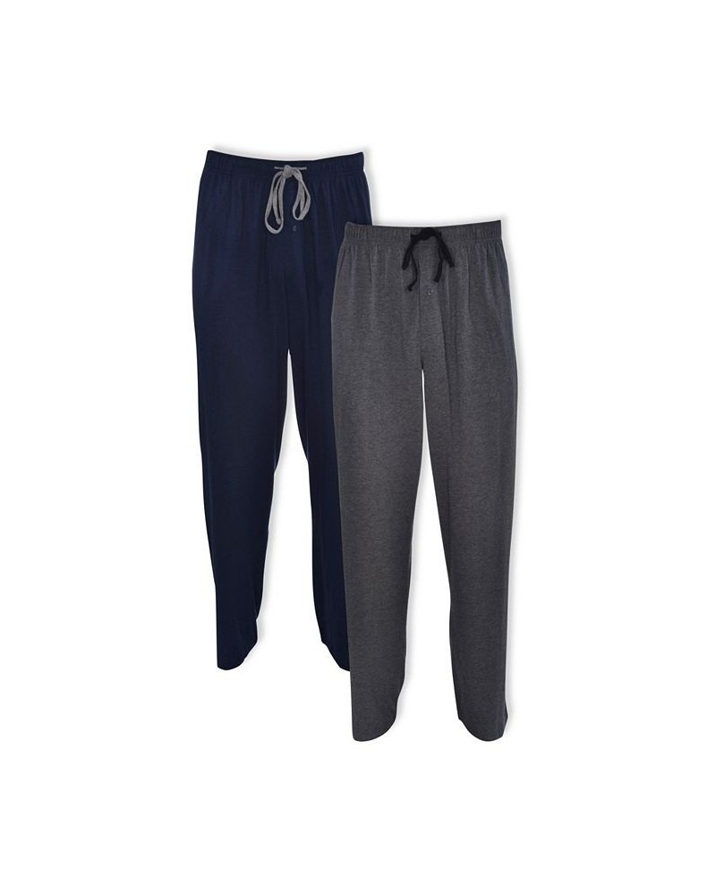 Men's Big and Tall Knit Sleep Pants, Pack of 2 Blue $17.39 Pajama