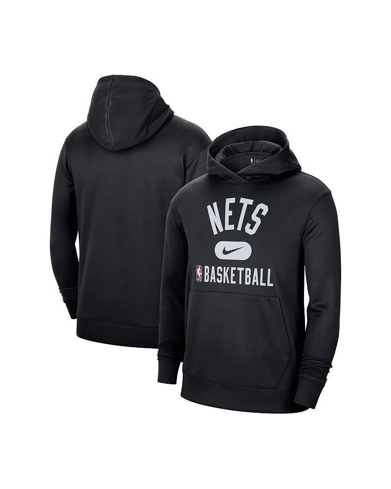 Men's Black Brooklyn Nets 2021-2022 Spotlight On Court Performance Practice Pullover Hoodie $30.38 Sweatshirt