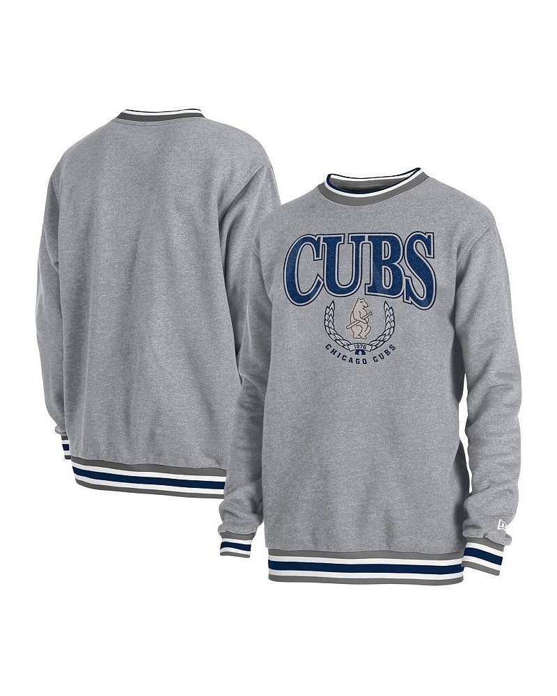 Men's Heather Gray Chicago Cubs Throwback Classic Pullover Sweatshirt $43.20 Sweatshirt