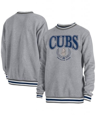 Men's Heather Gray Chicago Cubs Throwback Classic Pullover Sweatshirt $43.20 Sweatshirt