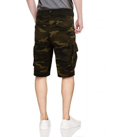 Men's Big and Tall Belted Double Pocket Cargo Shorts PD03 $27.90 Shorts