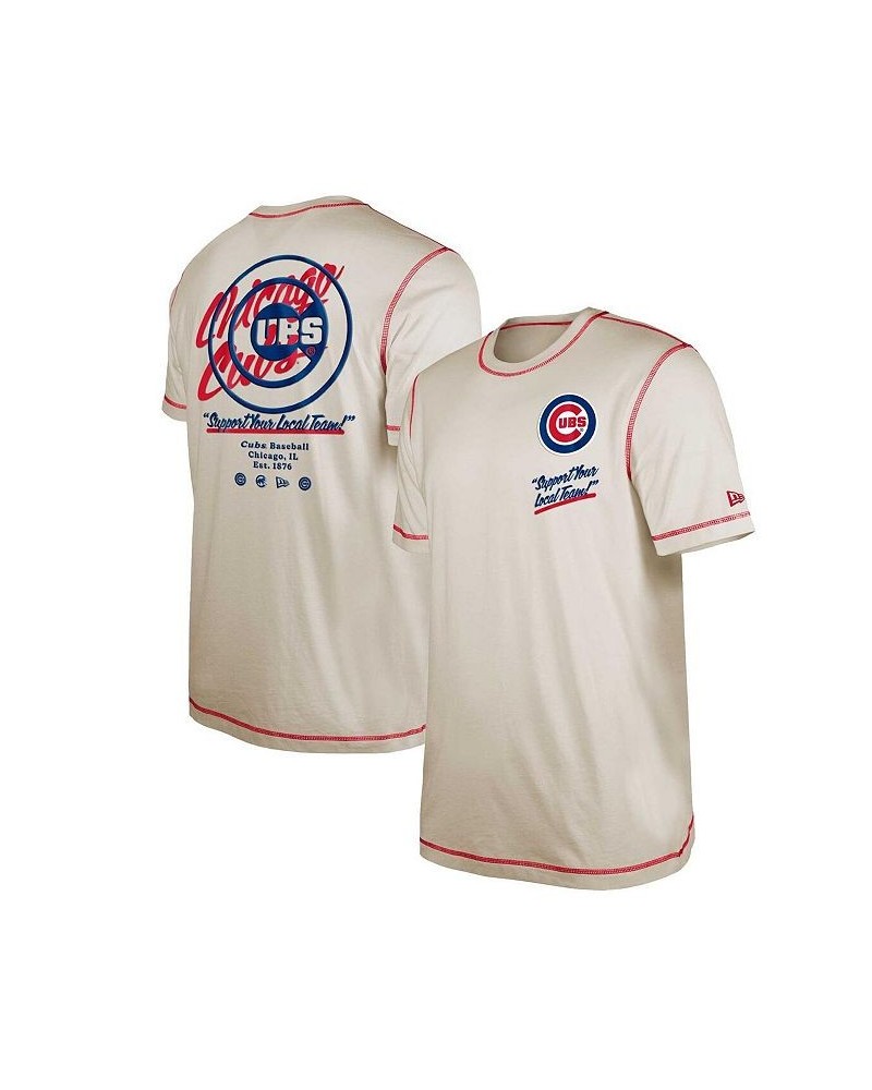 Men's Cream Chicago Cubs Team Split T-shirt $28.04 T-Shirts