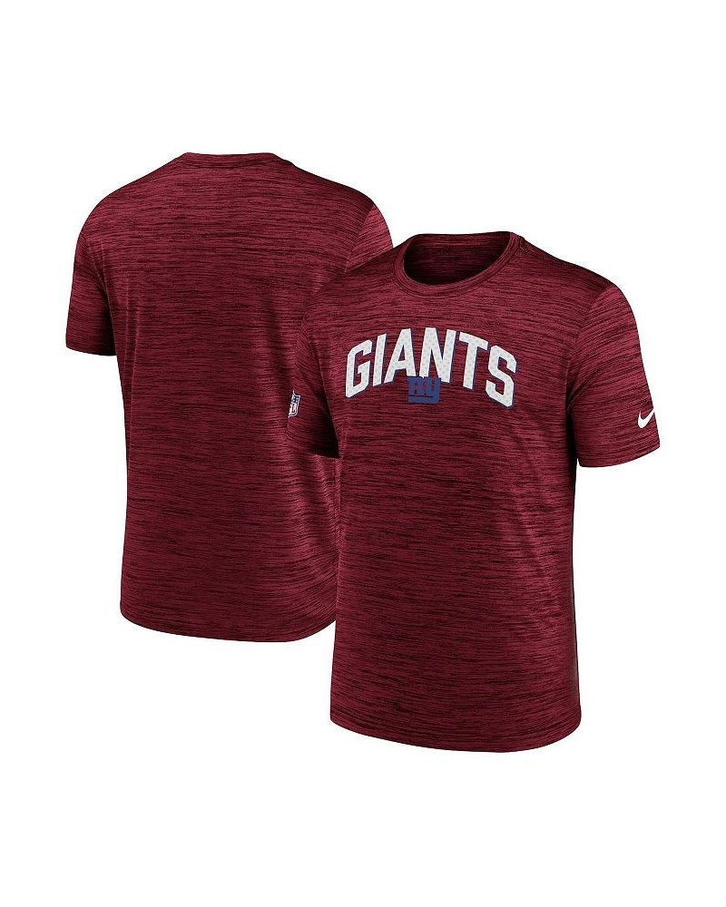 Men's Red New York Giants Sideline Velocity Athletic Stack Performance T-shirt $25.99 T-Shirts