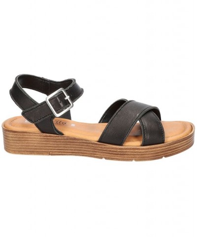 Women's Car-Italy Wedge Sandals Black $40.00 Shoes