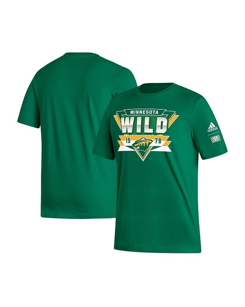 Men's Kelly Green Minnesota Wild Reverse Retro 2.0 Fresh Playmaker T-shirt $16.42 T-Shirts