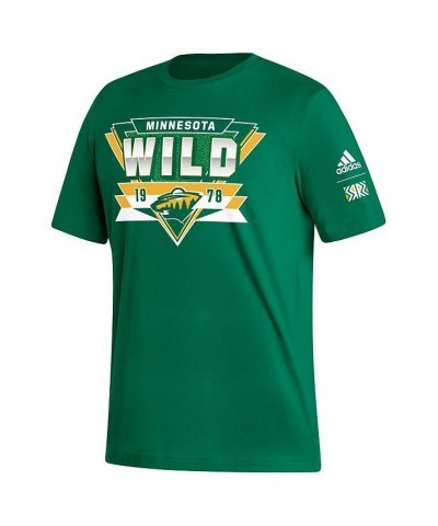 Men's Kelly Green Minnesota Wild Reverse Retro 2.0 Fresh Playmaker T-shirt $16.42 T-Shirts