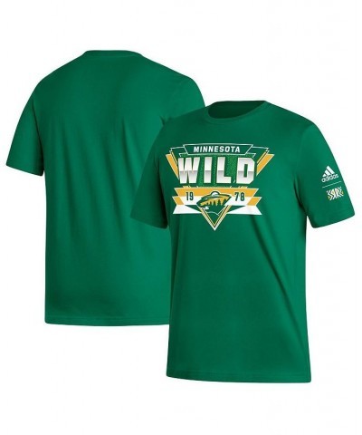 Men's Kelly Green Minnesota Wild Reverse Retro 2.0 Fresh Playmaker T-shirt $16.42 T-Shirts