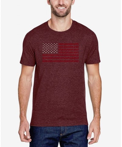 Men's Premium Blend Word Art USA Flag T-shirt Red $26.09 T-Shirts