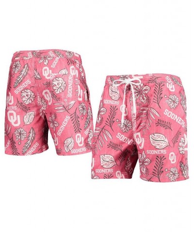 Men's Crimson Oklahoma Sooners Vintage-Like Floral Swim Trunks $29.40 Swimsuits