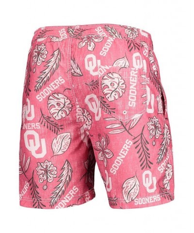 Men's Crimson Oklahoma Sooners Vintage-Like Floral Swim Trunks $29.40 Swimsuits